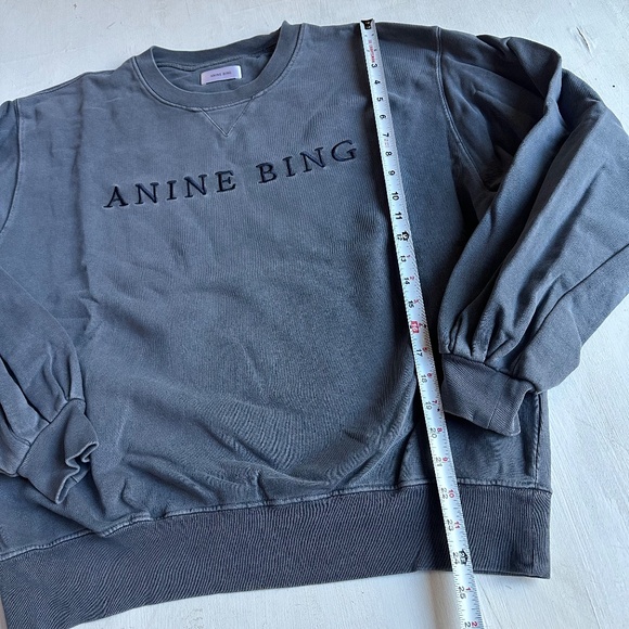 Anine Bing Esme Cotton Word Logo Sweatshirt - Picture 3 of 7